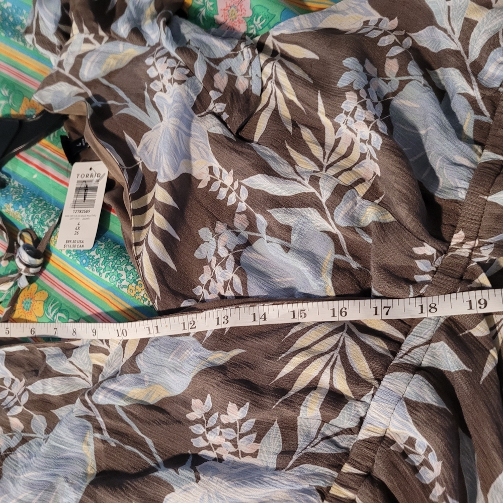 Torrid Brown and Blue Floral Jumpsuit - Picture 10 of 16
